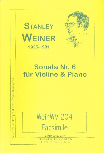SONATA NR.6 WEINWV204 FUER VIOLINE&nbsp;&nbsp;UND KLAVIER&nbsp;&nbsp;