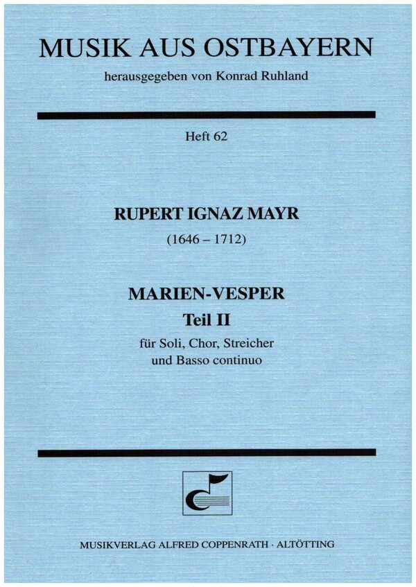 Marien-Vesper Teil 2  für Soli, Chor, Streicher und Bc  Partitur (la)