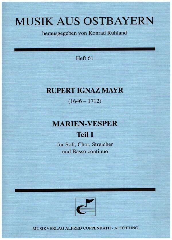 Marien-Vesper Teil 1  für Soli, Chor, Streicher und Bc  Partitur (la)