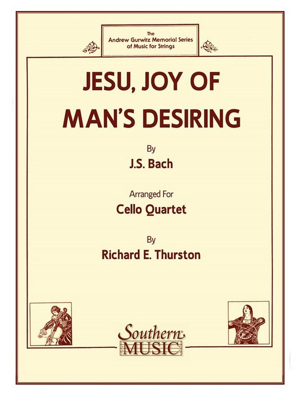 Jesu Joy of Man's Desiring &nbsp;&nbsp;for 4 cellos&nbsp;&nbsp;score and parts