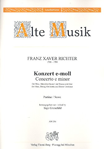 Konzert e-Moll  für Flöte, Streicher und Bc  Partitur