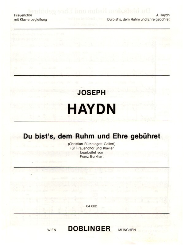 Du bist's dem Ruhm und Ehre gebühret&nbsp;&nbsp;für Frauenchor und Klavier&nbsp;&nbsp;Partitur
