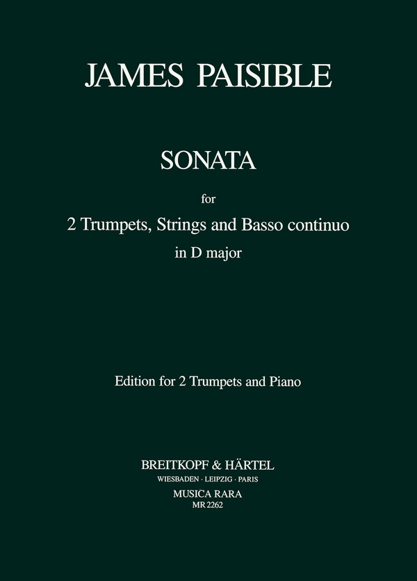 Sonata  for 2 trumpets, strings and bc  for 2 trumpets and piano