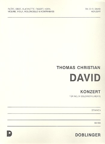 KONZERT FUER FLOETE, OBOE, FAGOTT,  KLARINETTE, HORN, VIOLINE, VIOLA, CELLO  UND KONTRABASS  STIMMEN