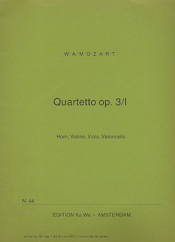 Quartett op.3,1 für Horn in F&nbsp;&nbsp;und Streichtrio,  Stimmen&nbsp;&nbsp;