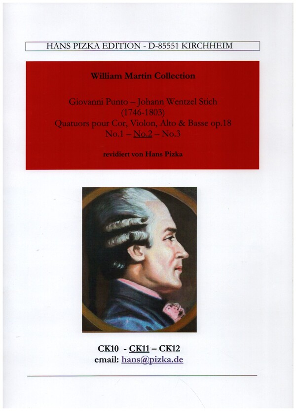 Quartett F-Dur op.18,2&nbsp;&nbsp;für Horn, Violine, Viola und Violoncello&nbsp;&nbsp;Stimmen
