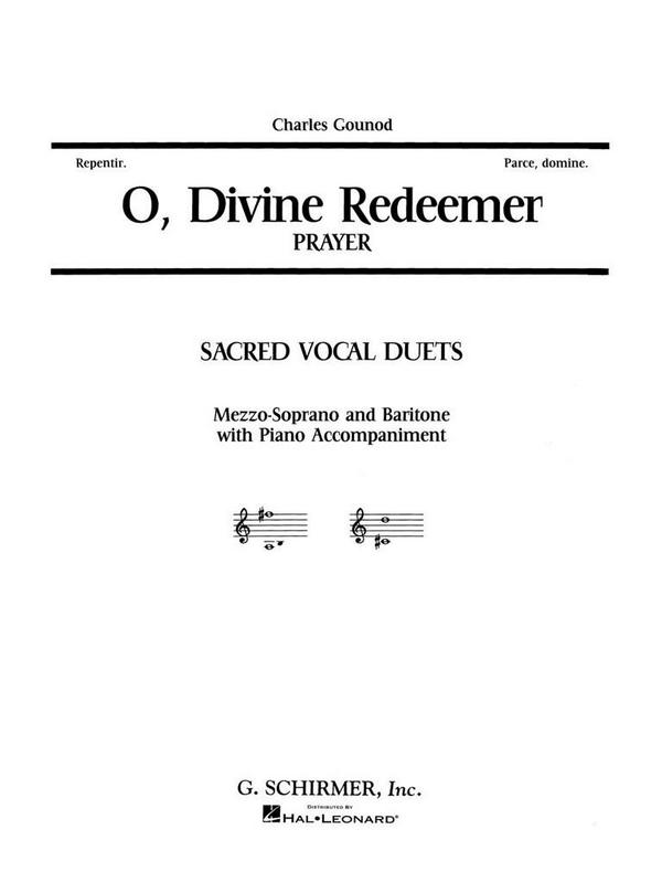O divine Redeemer prayer a minor&nbsp;&nbsp;for mezzo-soprano and baritone and&nbsp;&nbsp;piano (la/fr/en)