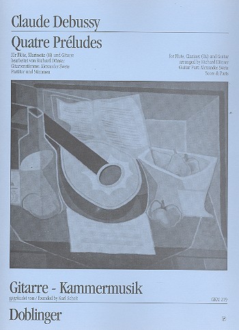 4 Préludes für Flöte,  Klarinette und Gitarre  Partitur und Stimmen