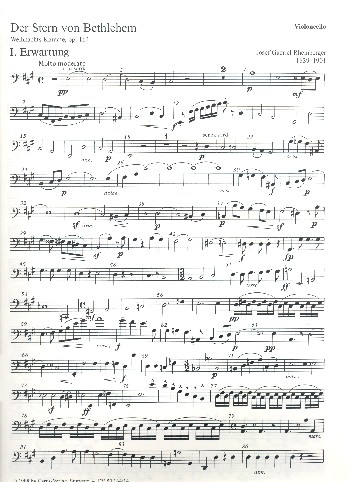 Der Stern von Bethlehem op.164&nbsp;&nbsp;für Soli (SB) , 8stg. Chor und Orchester&nbsp;&nbsp;Violoncello