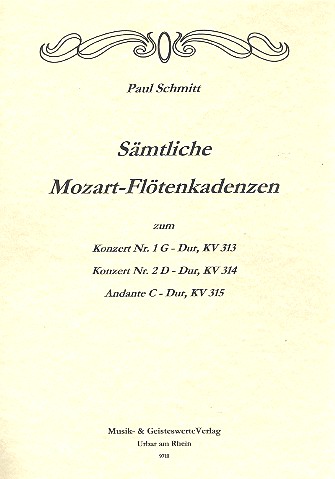 Kadenzen zu den Konzerten KV313-315  für Flöte und Orchester  