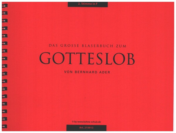 Das grosse Bläserbuch zum Gotteslob  2. Stimme in F  (Englischhhorn, Horn)