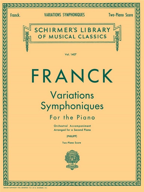 Variations symphoniques&nbsp;&nbsp;for piano and orchestra&nbsp;&nbsp;for 2 pianos