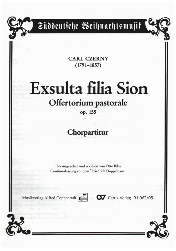 Exsulta filia sion op.155&nbsp;&nbsp;für gem Chor und Orchester&nbsp;&nbsp;Chorpartitur