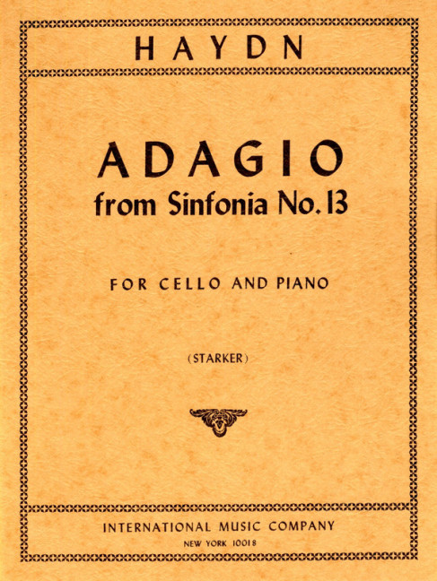 Adagio from Sinfonia no.13  for cello and piano  STARKER, J., ED.