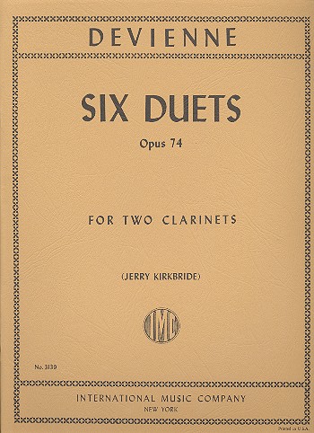 6 Duets op.74  for 2 clarinets  score