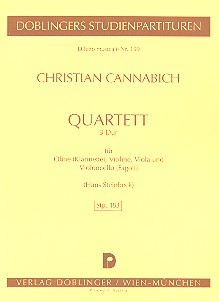 Quartett für Oboe (Klar), Violine,  Viola und Violoncello (Fag)  Studienpartitur