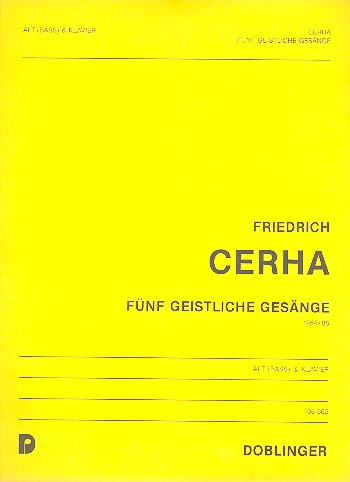 5 GEISTLICHE GESAENGE FUER  TIEFE SINGSTIMME UND KLAVIER  (1954/88)