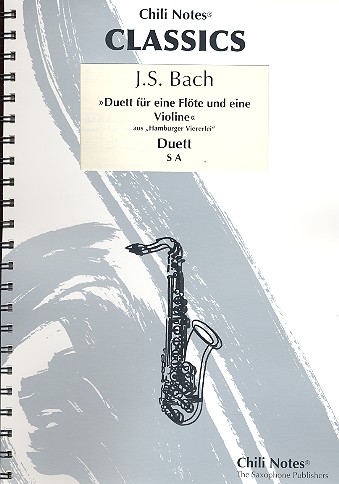 Duett für eine Flöte und eine Violine  für 2 Saxophone (SA)  Partitur und Stimmen