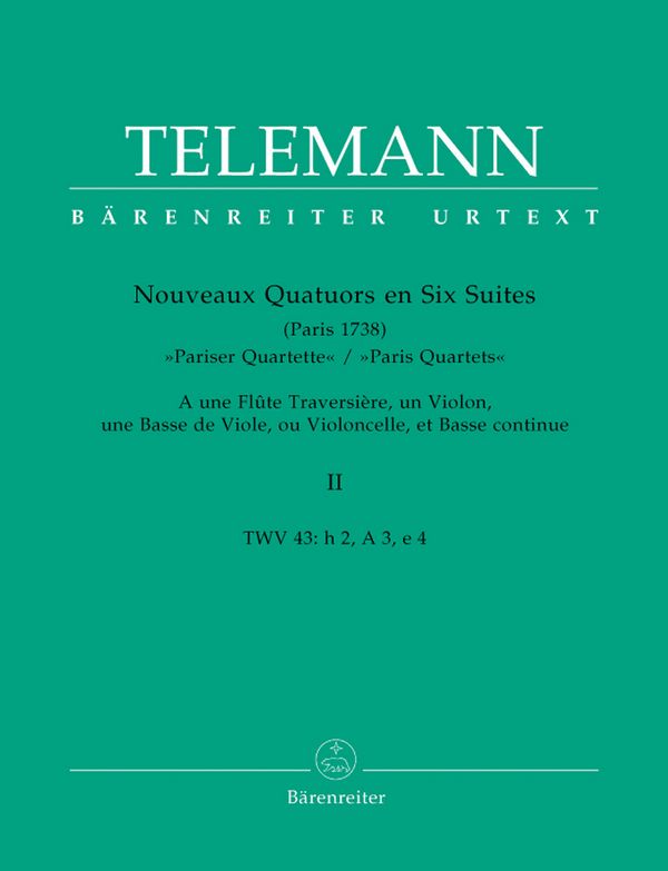 Pariser Quartette Band 2 (Nr.4-6)&nbsp;&nbsp;für Flöte, Violine, Bass und Bc&nbsp;&nbsp;Stimmen