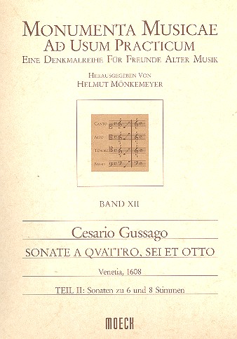 Sonate à 4, 6 et 8 Band 11 Teil 2  Sonaten zu 6 und 8 Stimmen für  Blockflöten oder andere Instrumente,  Partitur