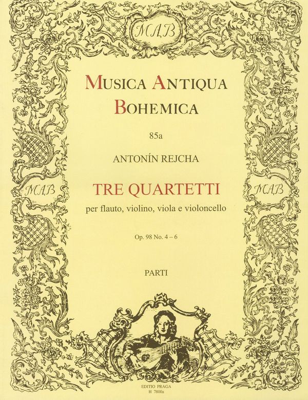 3 Quartette op.98,4-6  für Flöte, Violine, Viola und Violoncello  Partitur