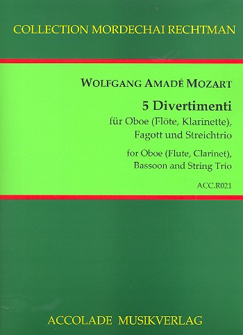 5 Divertimenti für Oboe (Flöte,  (Klarinette), Fagott und Streichtrio  Partitur und Stimmen