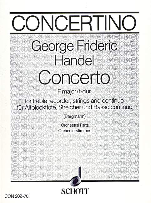 Concerto in F Major&nbsp;&nbsp;for treble recorder and strings&nbsp;&nbsp;orchestral parts