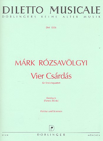 4 Csardas für Streichquartett  Partitur und Stimmen  