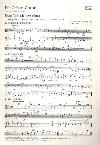 Die Geburt Christi für Soli, Chor  Kinderchor, Orchester und Orgel  Viola