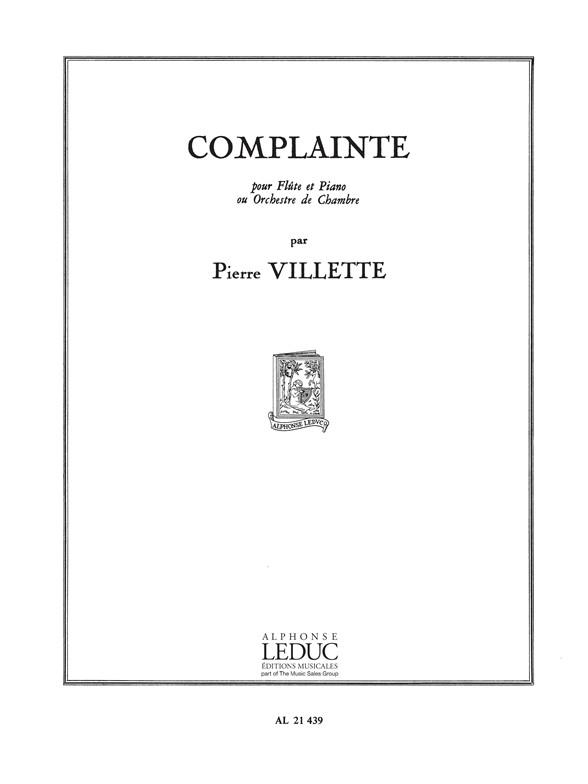 COMPLAINTE POUR FLUTE ET PIANO&nbsp;&nbsp;&nbsp;&nbsp;