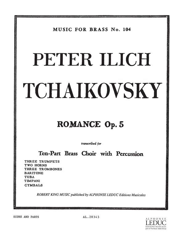 Romance op.5 for 10-part brass  choir with percussion  score and parts