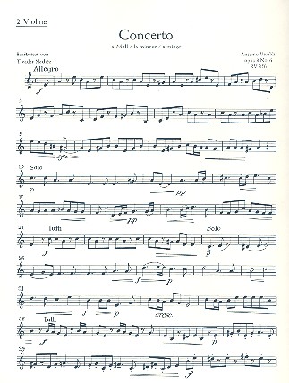 L'Estro Armonico op. 3/6 RV 356 / PV 1&nbsp;&nbsp;für Violine, Streicher und Orgel&nbsp;&nbsp;Einzelstimme - Violine II