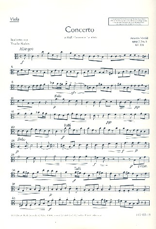 Concerto a-Moll op.3,6 RV356  für Violine und Orchester  Viola