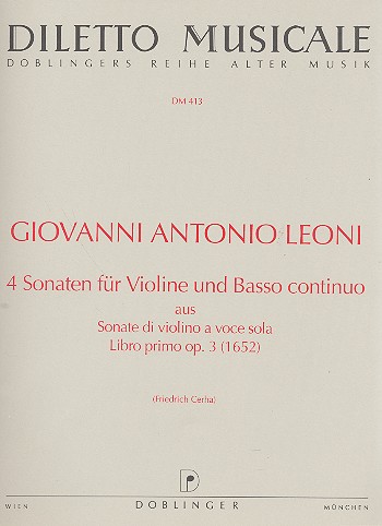 4 Sonaten op.3 aus sonate di violino  a voce sola für Violine und Bc  
