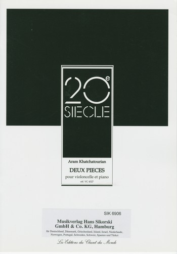 2 Pieces&nbsp;&nbsp;pour violoncelle et piano&nbsp;&nbsp;