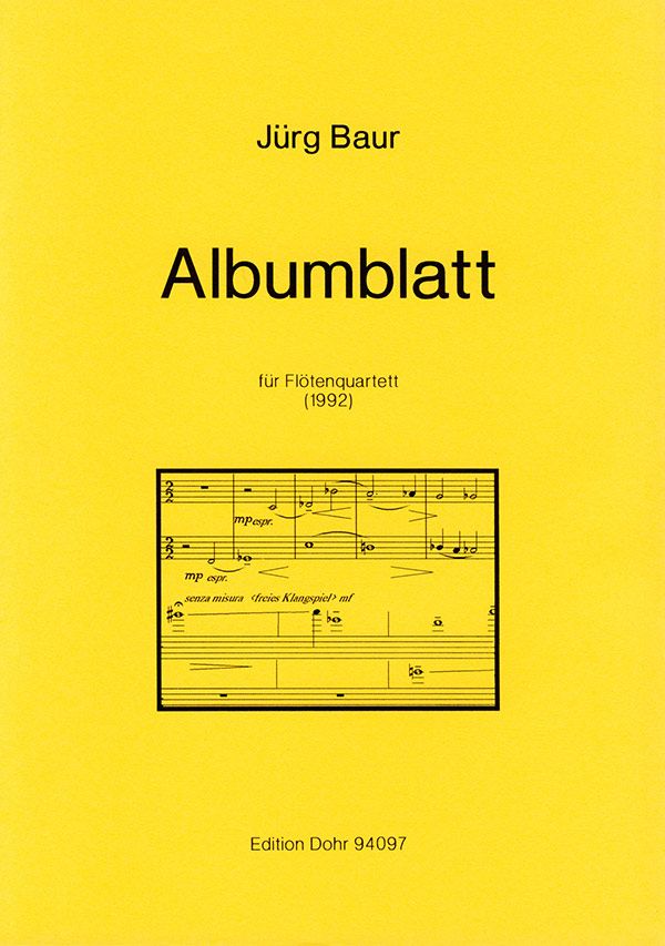 Albumblatt für Flötenquartett  Partitur  