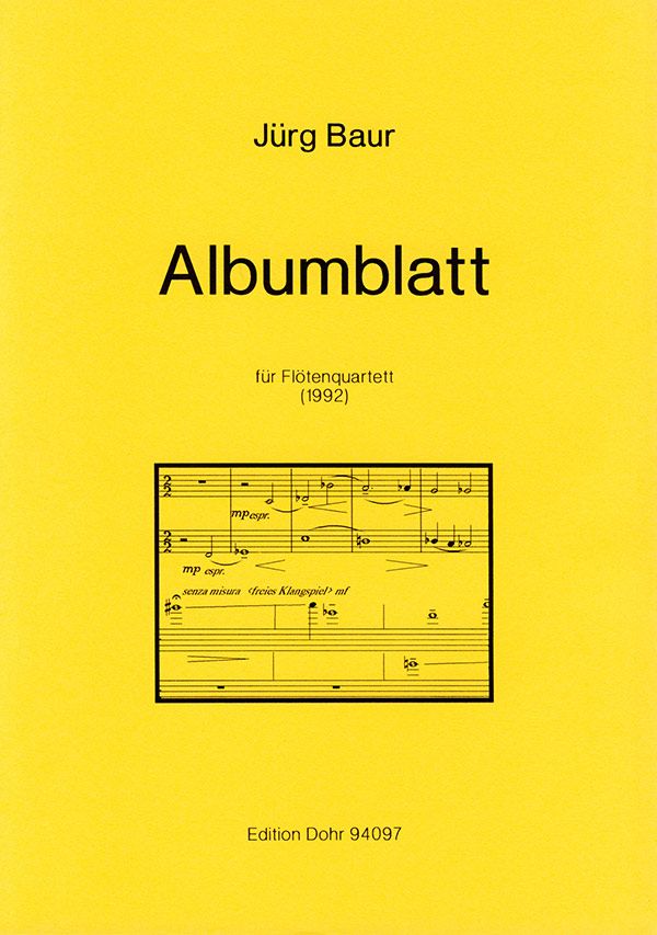 Albumblatt für Flötenquartett&nbsp;&nbsp;Partitur&nbsp;&nbsp;