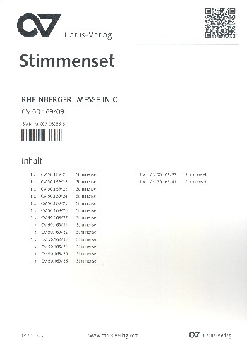 Messe C-Dur op.169 für Soli&nbsp;&nbsp;(SATB), Chor und Orchester&nbsp;&nbsp;Harmonie