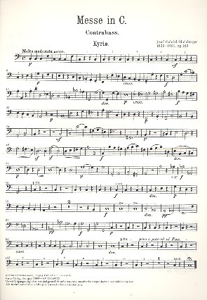 Messe C-Dur op.169 für Soli&nbsp;&nbsp;(SATB), Chor und Orchester&nbsp;&nbsp;Kontrabass