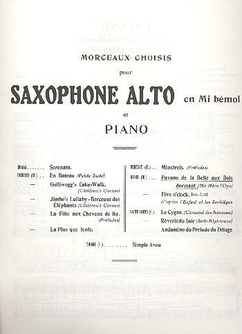Pavane de la belle au bois dormant&nbsp;&nbsp;pour saxophone alto et piano&nbsp;&nbsp;