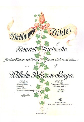 Dichtungen von Friedrich Nietzsche Band 1  für eine Singstimme mit Klavier  (dt/schwed)
