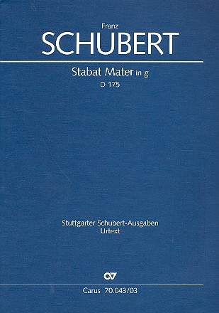 Stabat Mater g-Moll D175&nbsp;&nbsp;für Chor und Orchester&nbsp;&nbsp;Klavierauszug