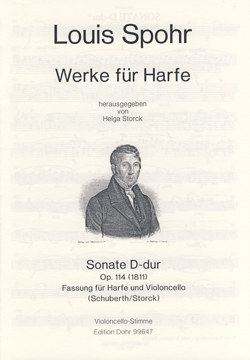 Sonate D-Dur op.114 für Harfe  und Violoncello, cello-stimme  Violoncello-Stimme