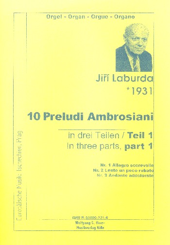 10 preludi ambrosiani Band 1  für Orgel  