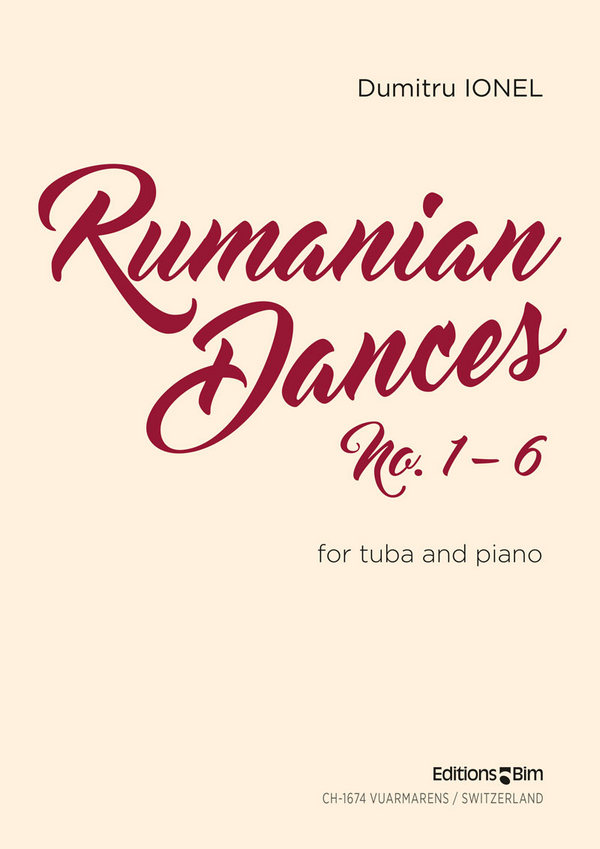 Rumanian dances no.1-6 for tuba&nbsp;&nbsp;and  piano&nbsp;&nbsp;