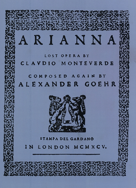 Arianna (lost opera by Monteverdi)    vocal score