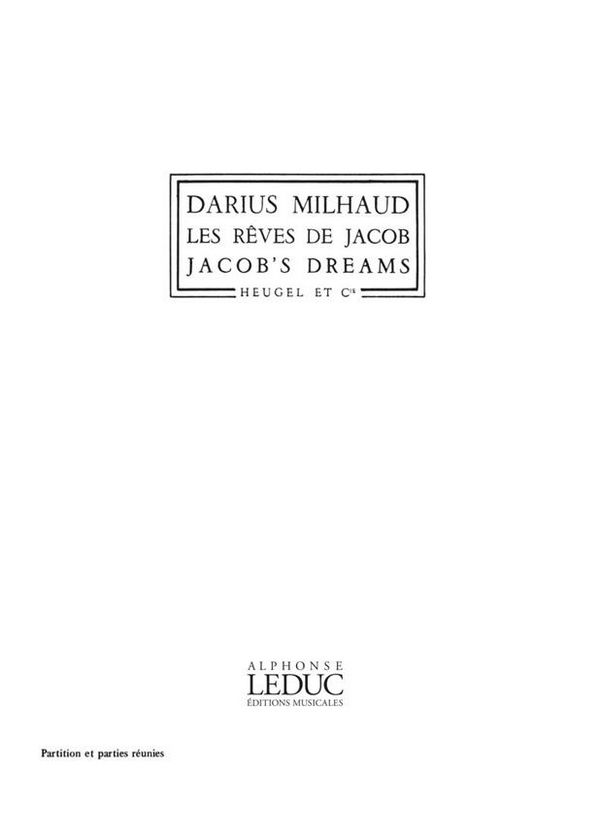 Les rêves de Jacob pour hautbois,&nbsp;&nbsp;violon, alto, cello et contrebasse&nbsp;&nbsp;