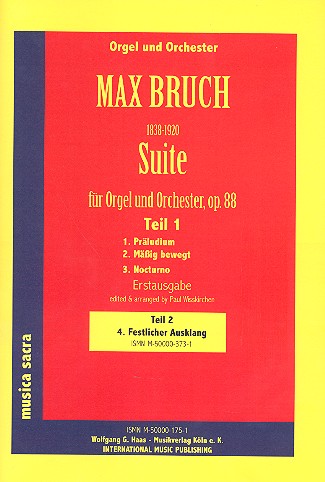 Suite op.88 Teil 1 für Orgel  und Orchester  Partitur