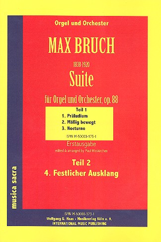 Suite op.88 Teil 2 für Orgel  und Orchester  Partitur