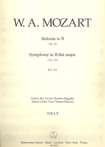 Sinfonie B-Dur KV319 für Orchester&nbsp;&nbsp;Viola&nbsp;&nbsp;Mahling, Chr.-H., ed.